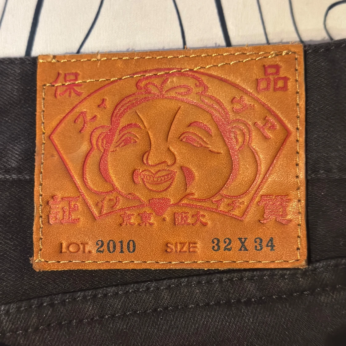 Svarta jeans från Evisu med vit logga - 1