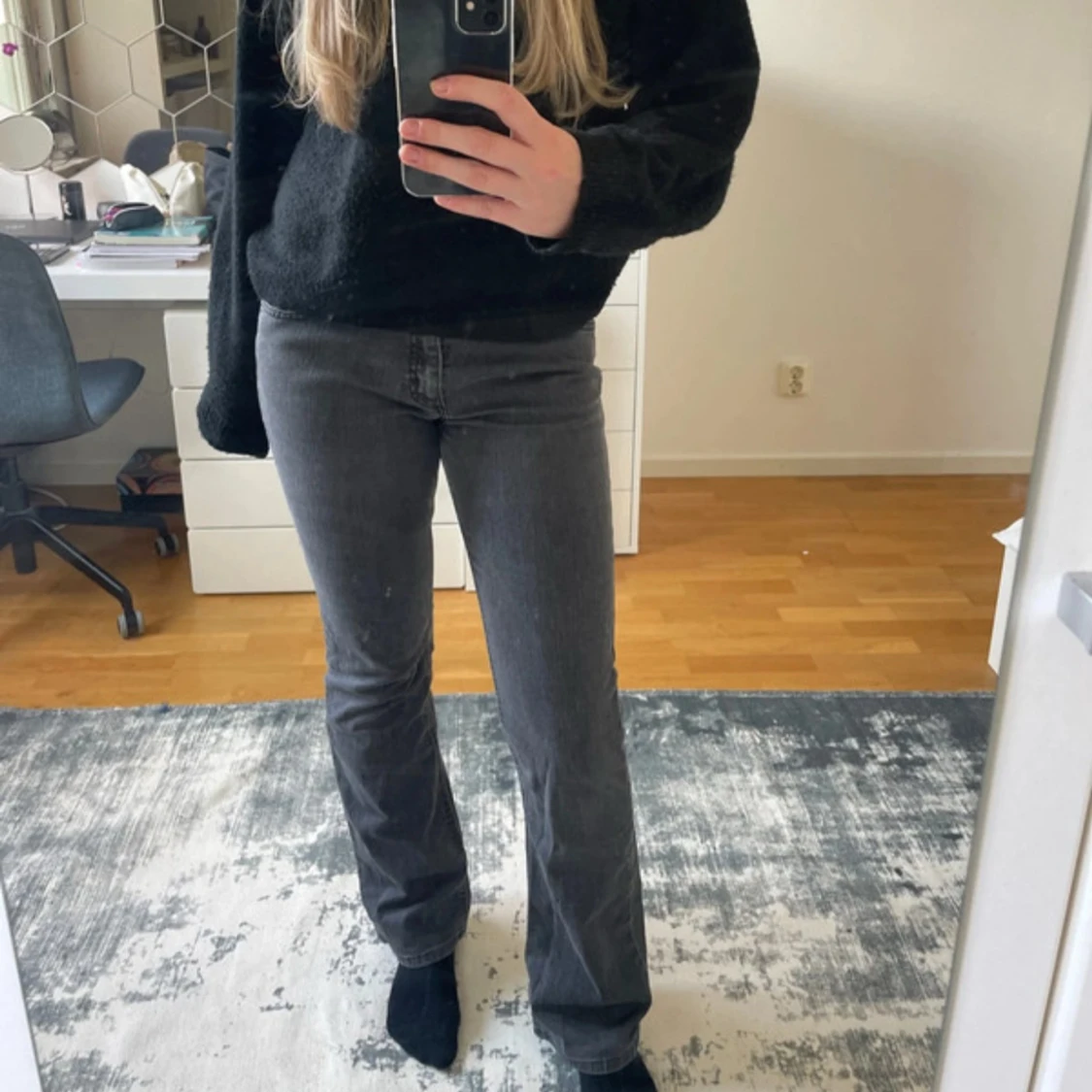 Grå bootcut jeans från Lee