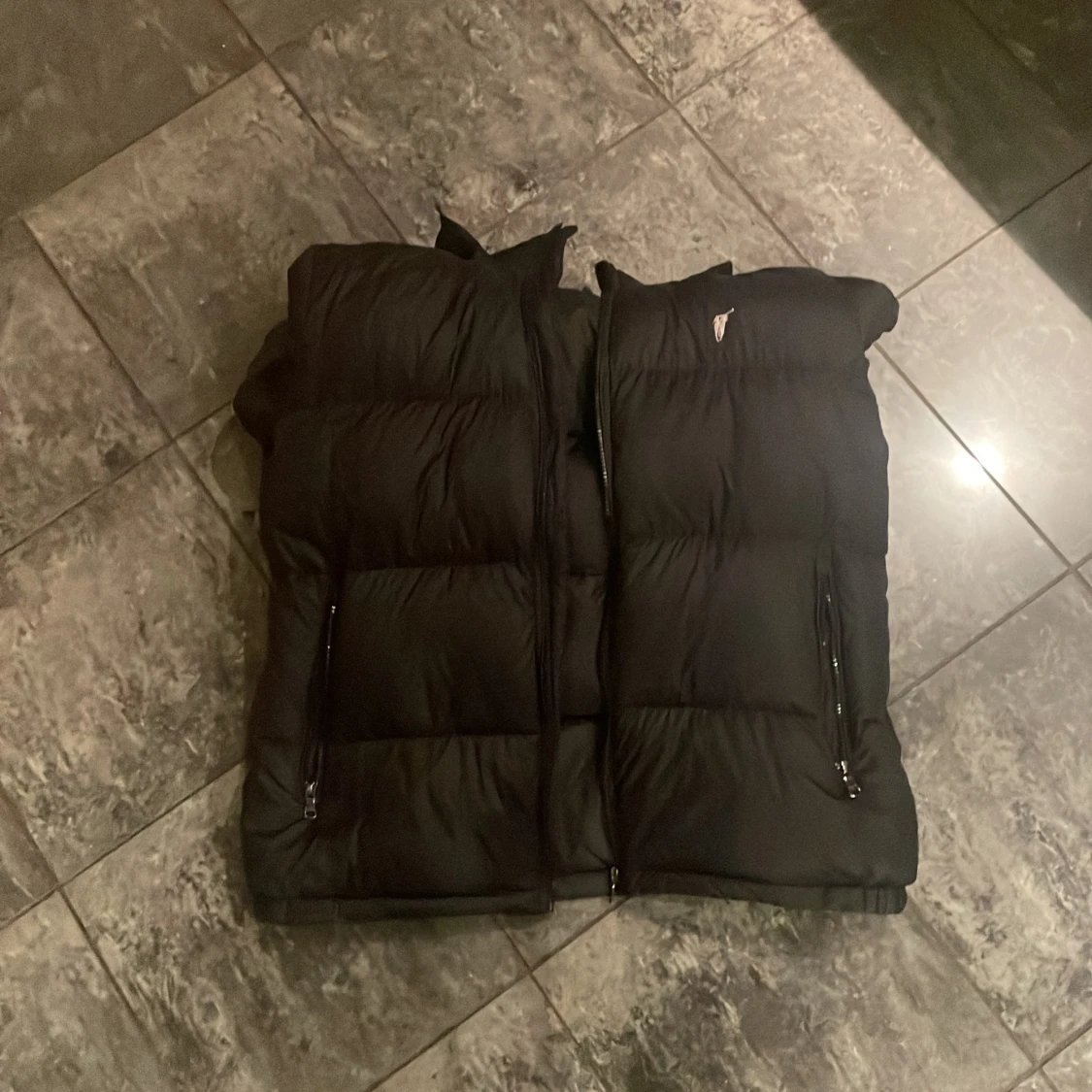 Svart dunväst med dragkedja rhalp lauren