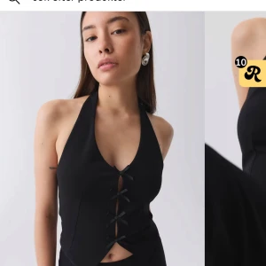 Svart halterneck topp - Säljer min helt nya fest topp från Gina med prislappen på i storlek xs💘