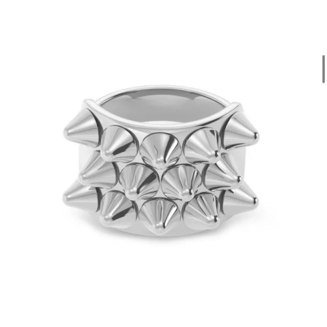 Silvrig ring med nitar