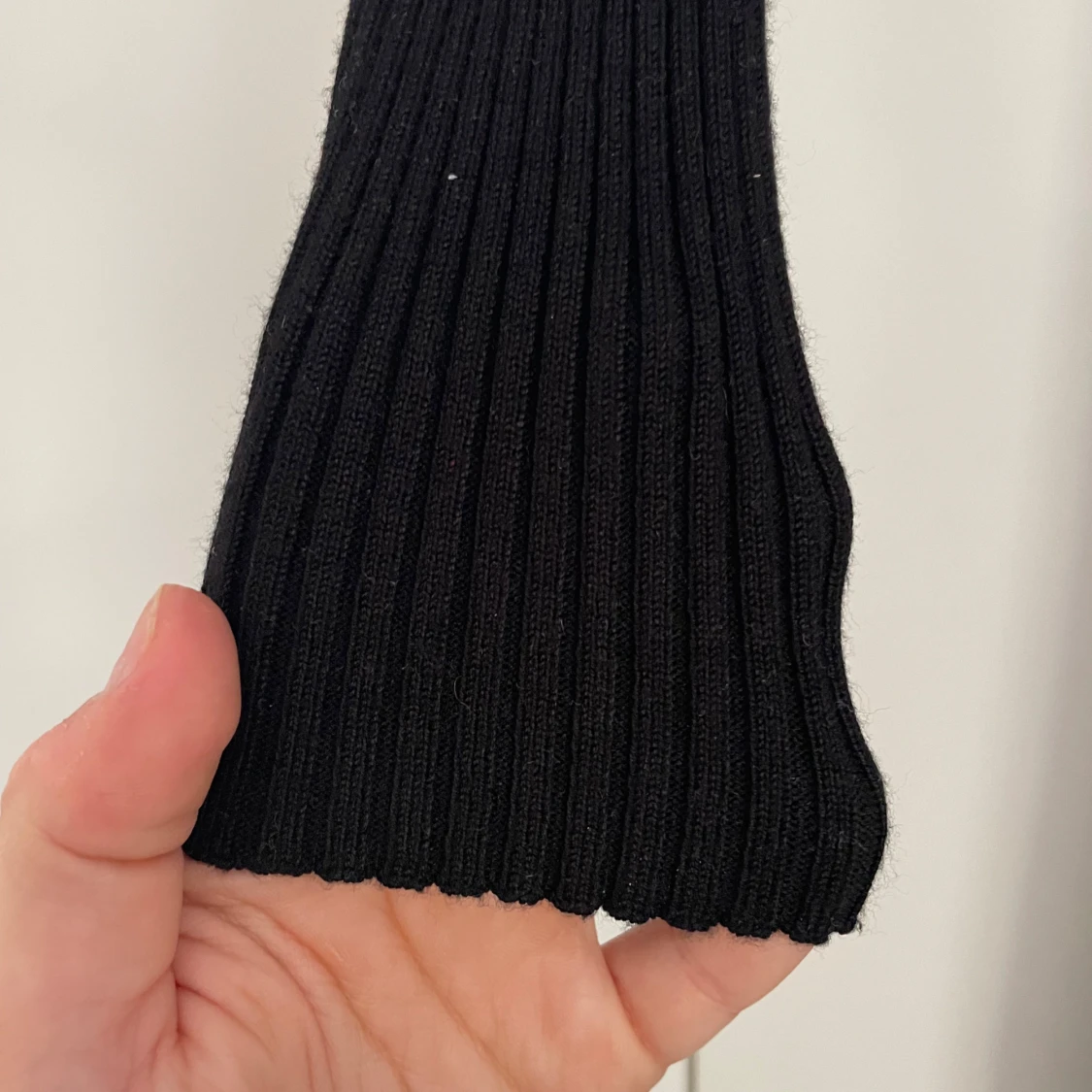 Svart ribbad långklänning Lindex - 1