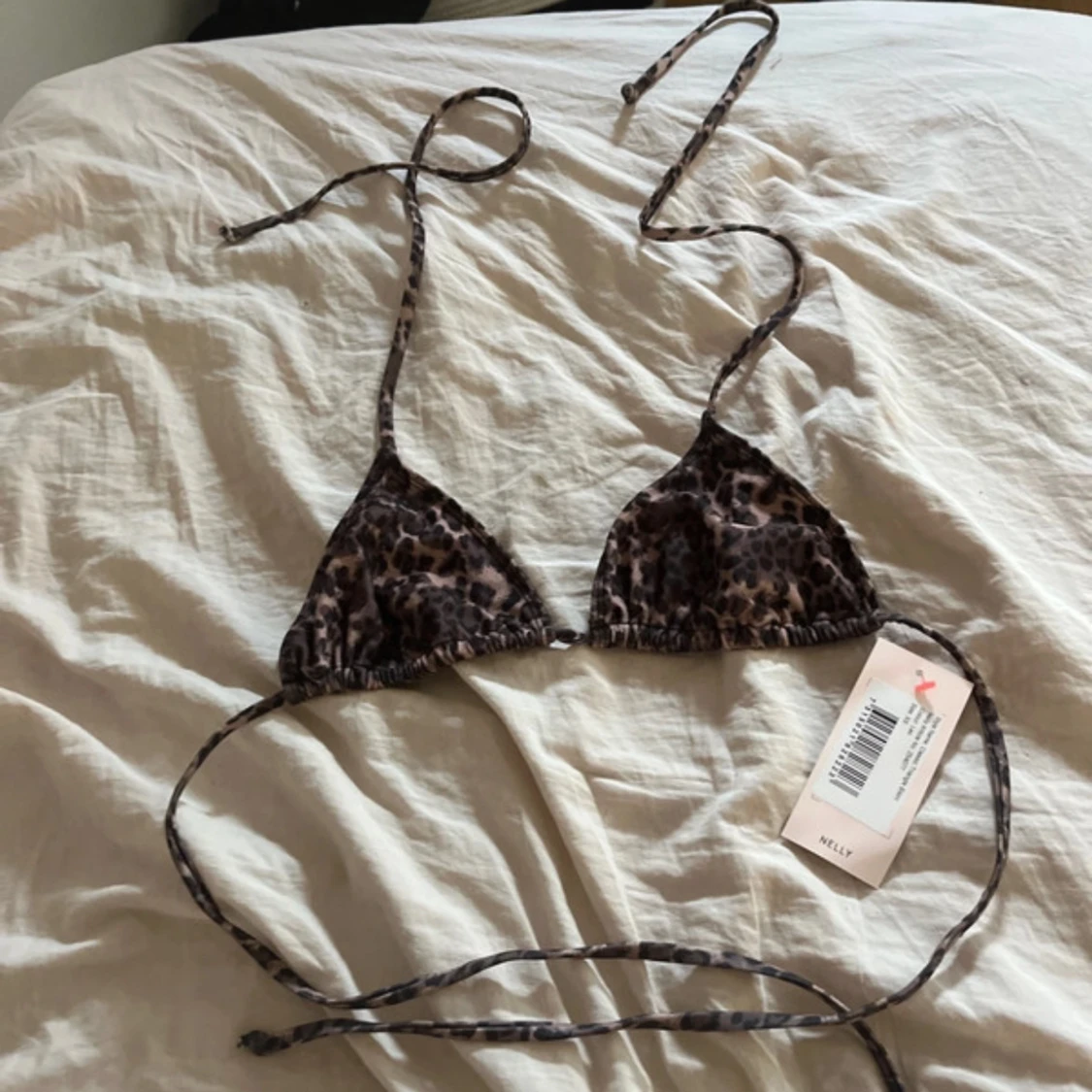 Leopardmönstrad triangelbikini Nelly XS