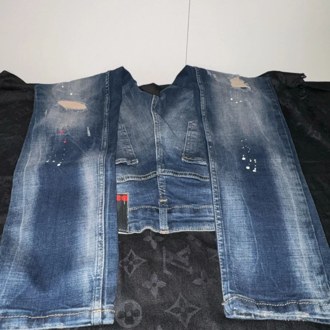 Dsquared2 blå jeans med slitningar - 1