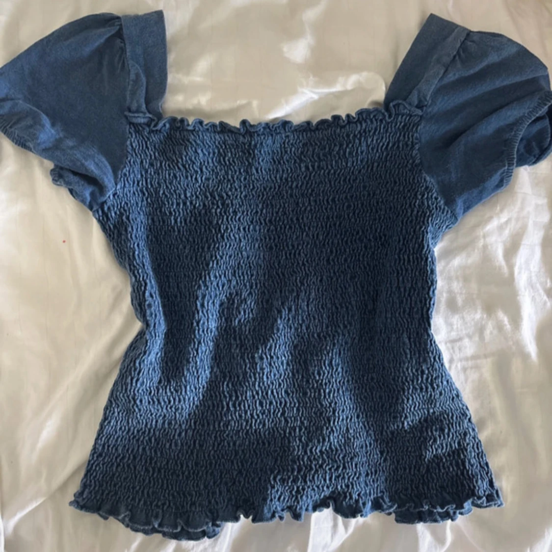 Blå smockad blus från Zara - 4