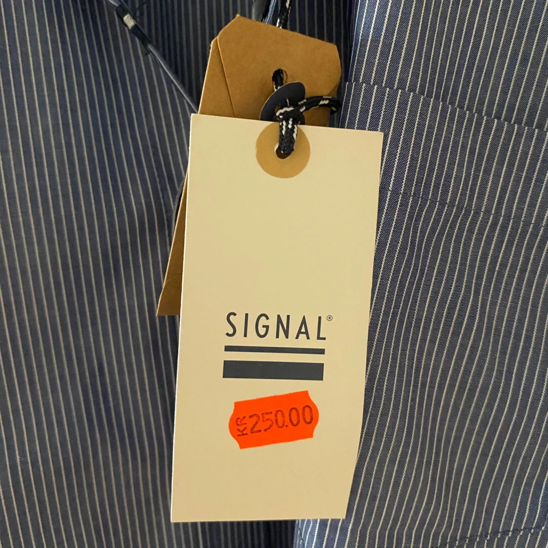 Blårandig kortärmad skjorta från Signal Red Label - 4