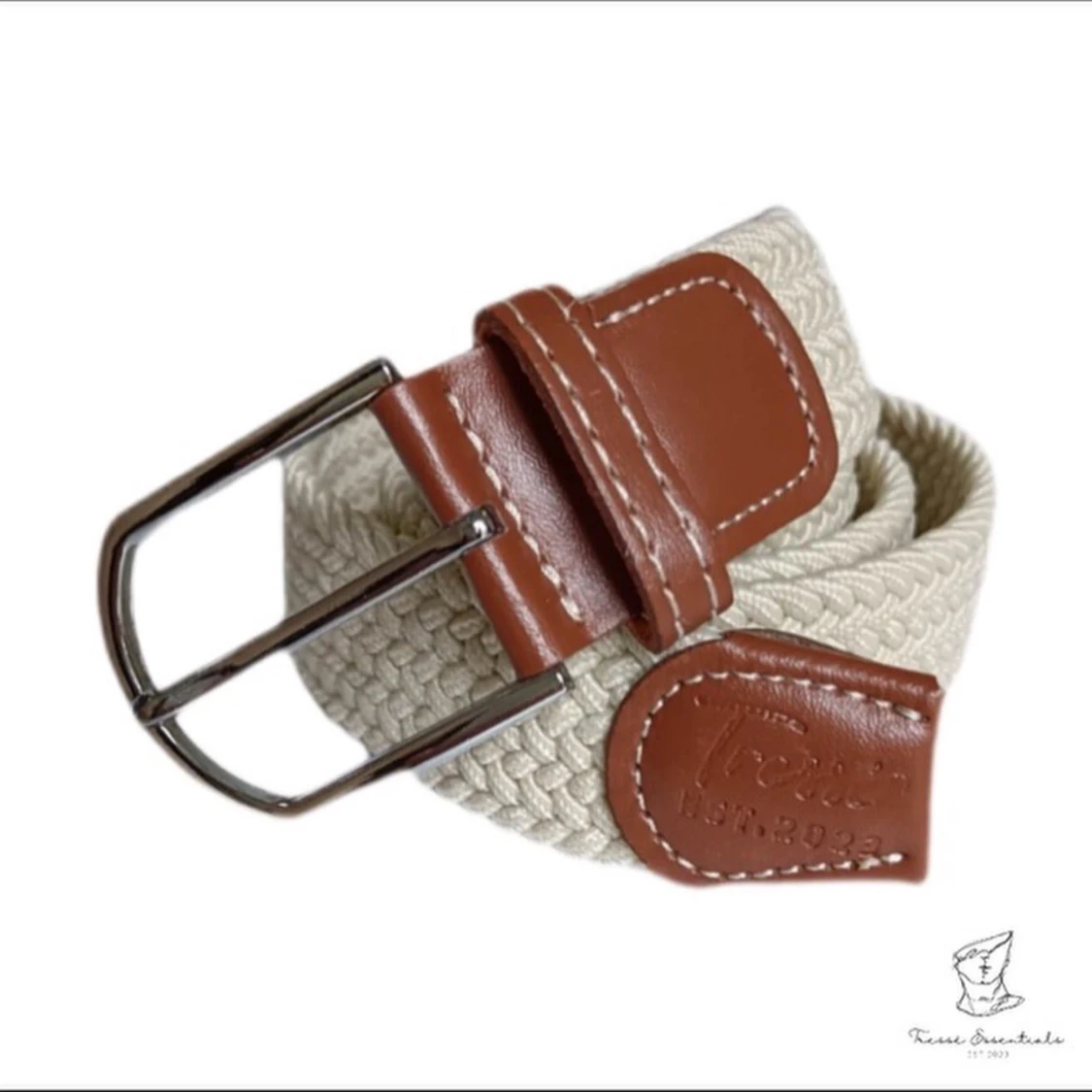 Beige flätat bälte från Tressé  - 2