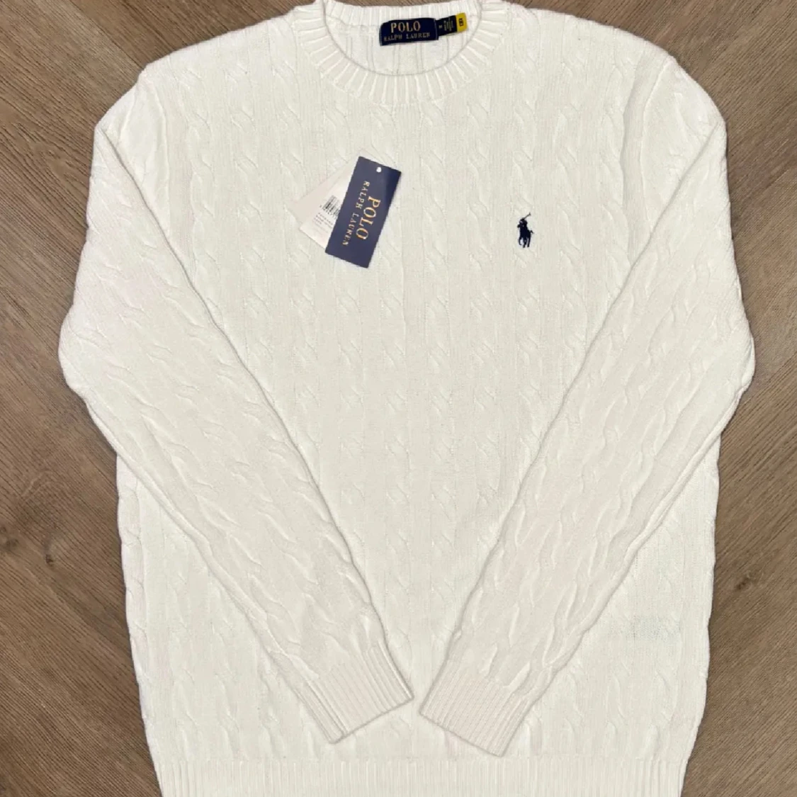 Stickad Ralph Lauren vit