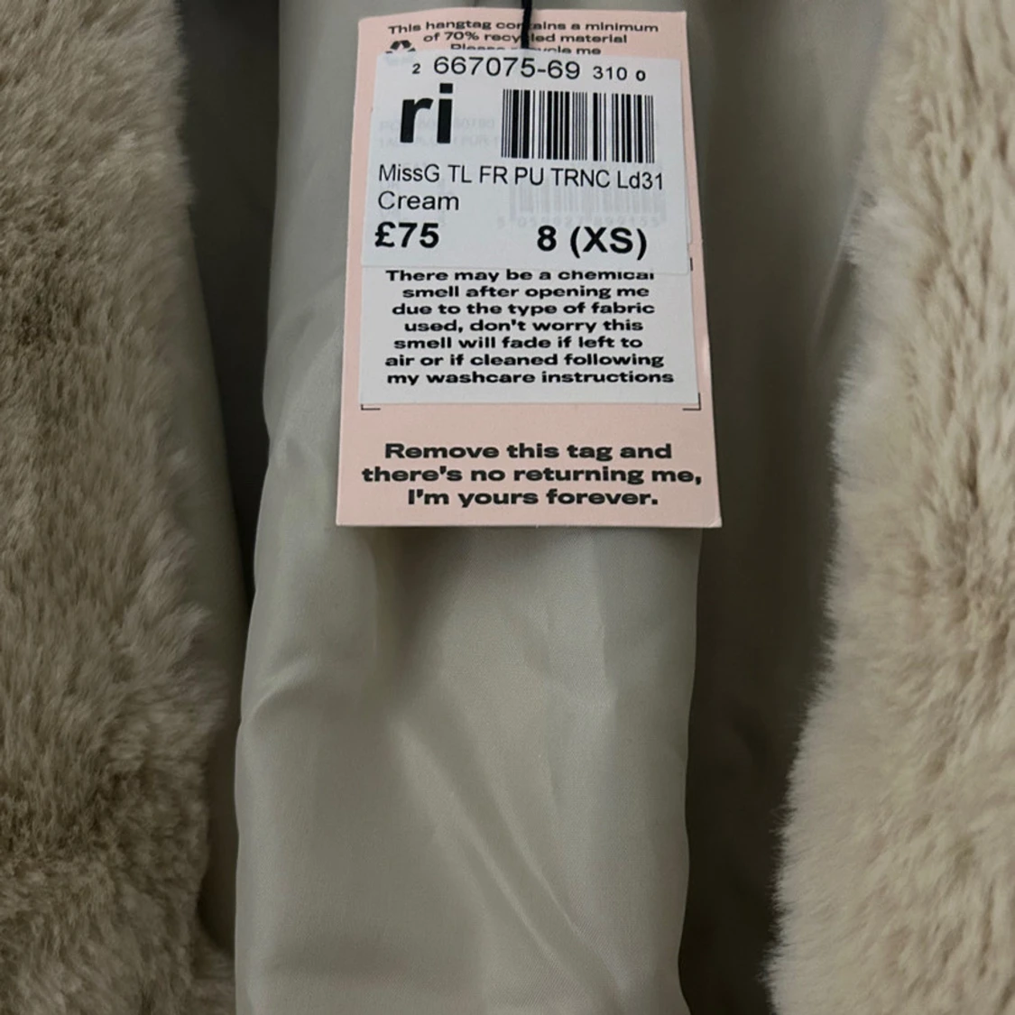 Beige pälsjacka från Missguided - 1