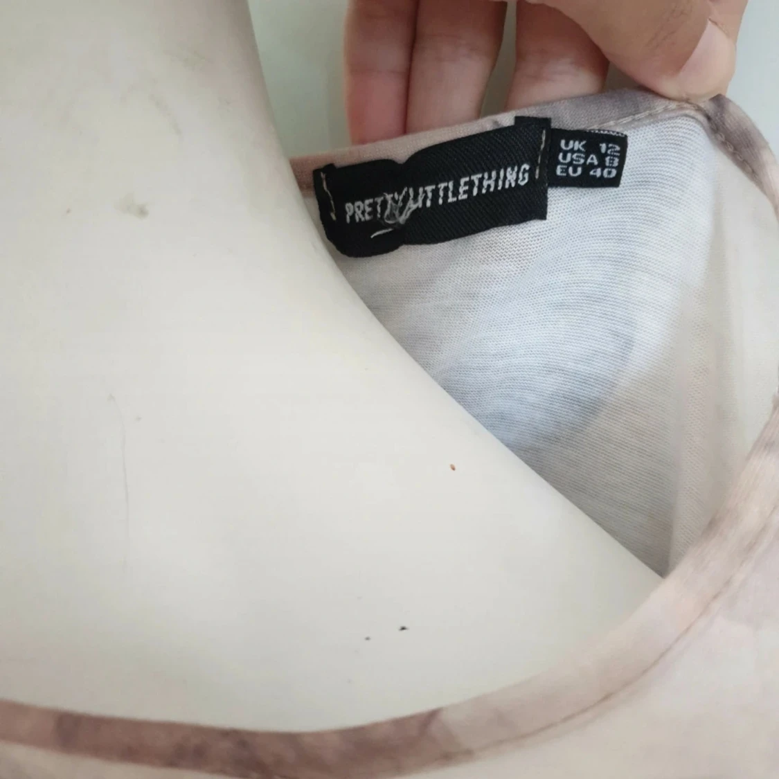 Beige och brun mesh topp med snörning - 4