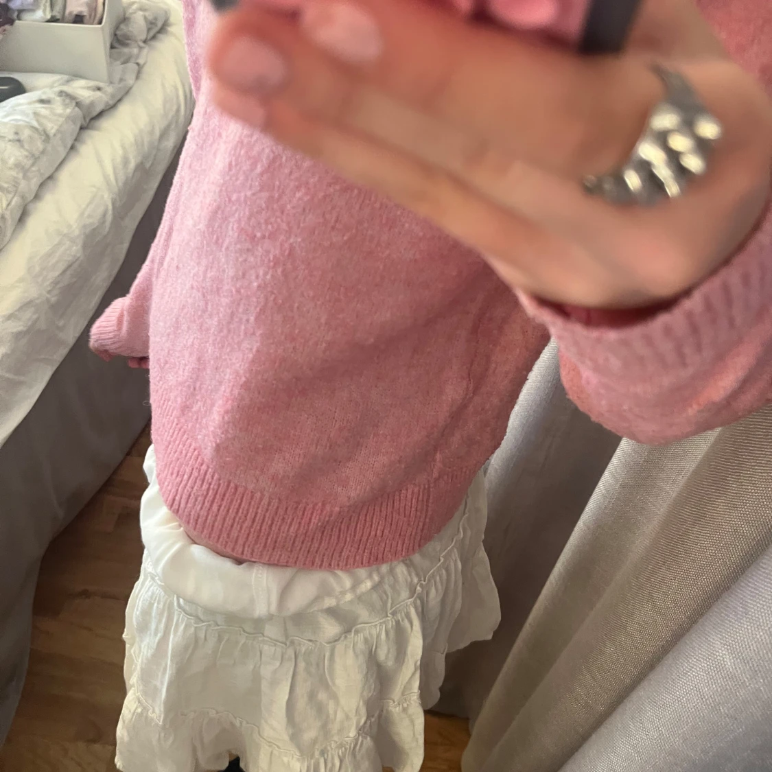 Vit volangkjol i bomull💓 - 2