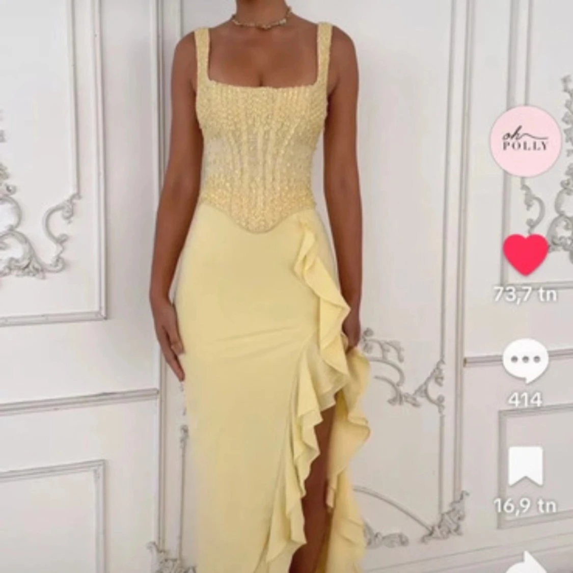 Gul långklänning från Oh Polly