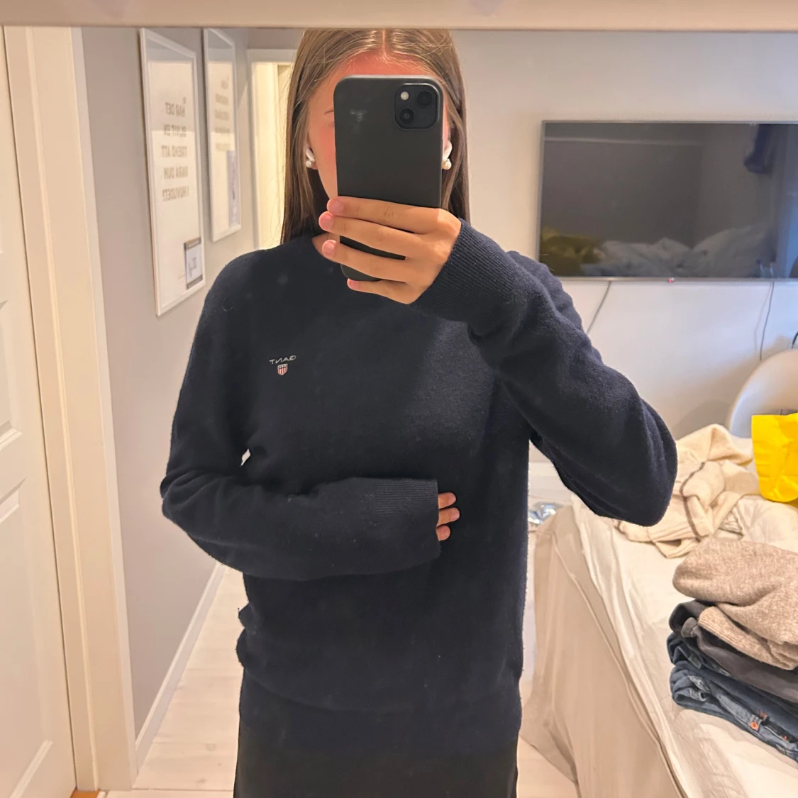 Mörkblå stickad tröja från GANT