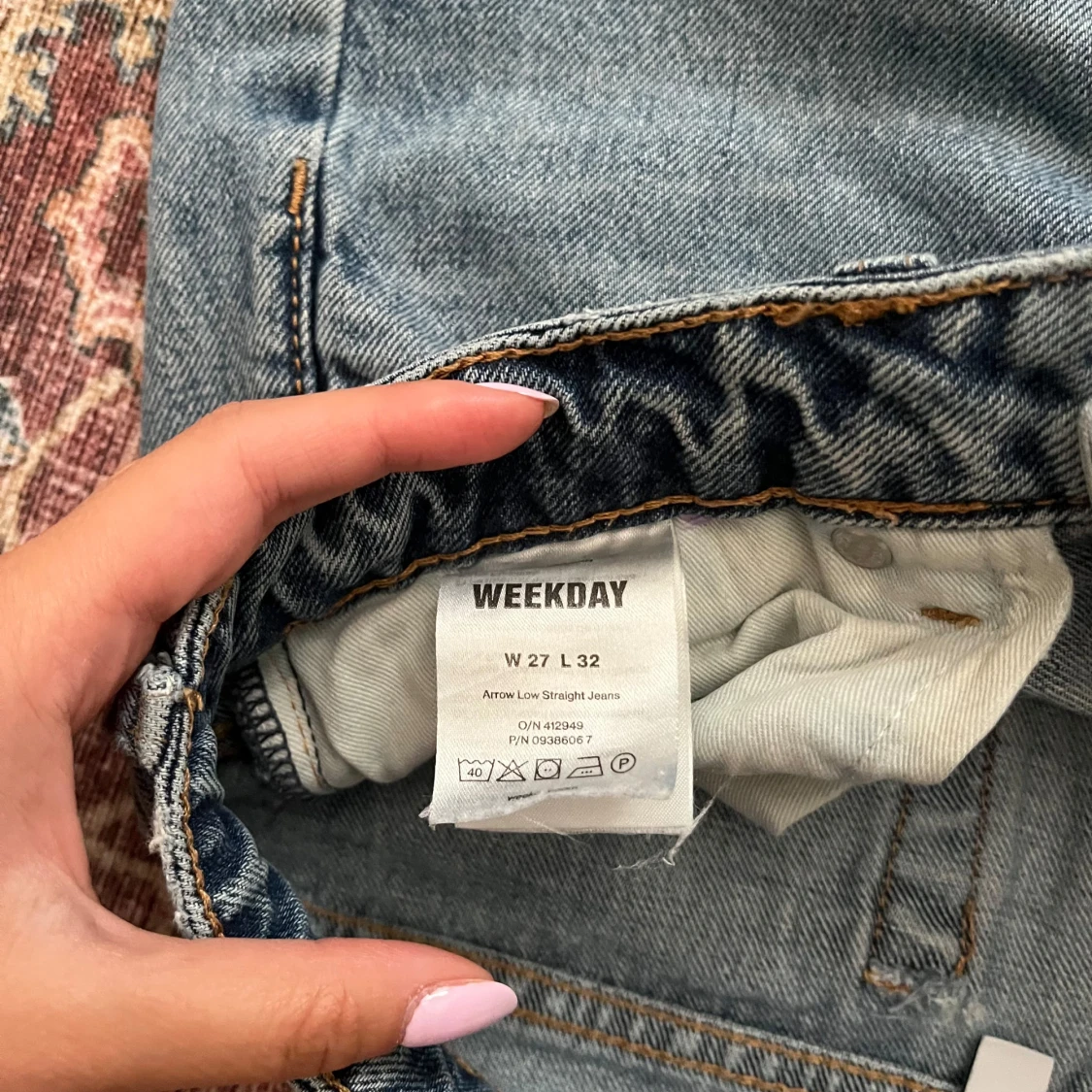 Weekday Arrow Low Straight Jeans blå - 3