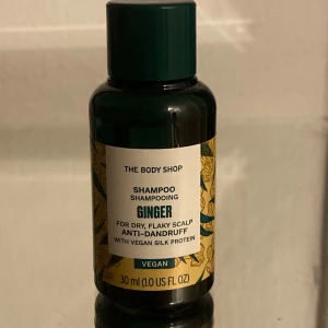 The body shop  - The Body Shop Shampoo i en 30 ml flaska, perfekt för torr och flagnande hårbotten. Innehåller veganskt silkesprotein och är anti-mjäll.  Den är helt ny och oanvänd!!!🫶🏼