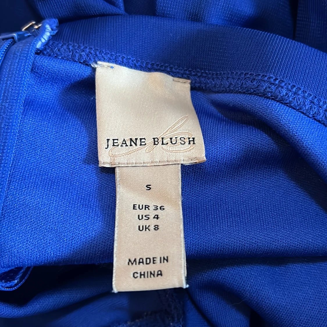 Blå axelbandslös klänning Jeane Blush - 3