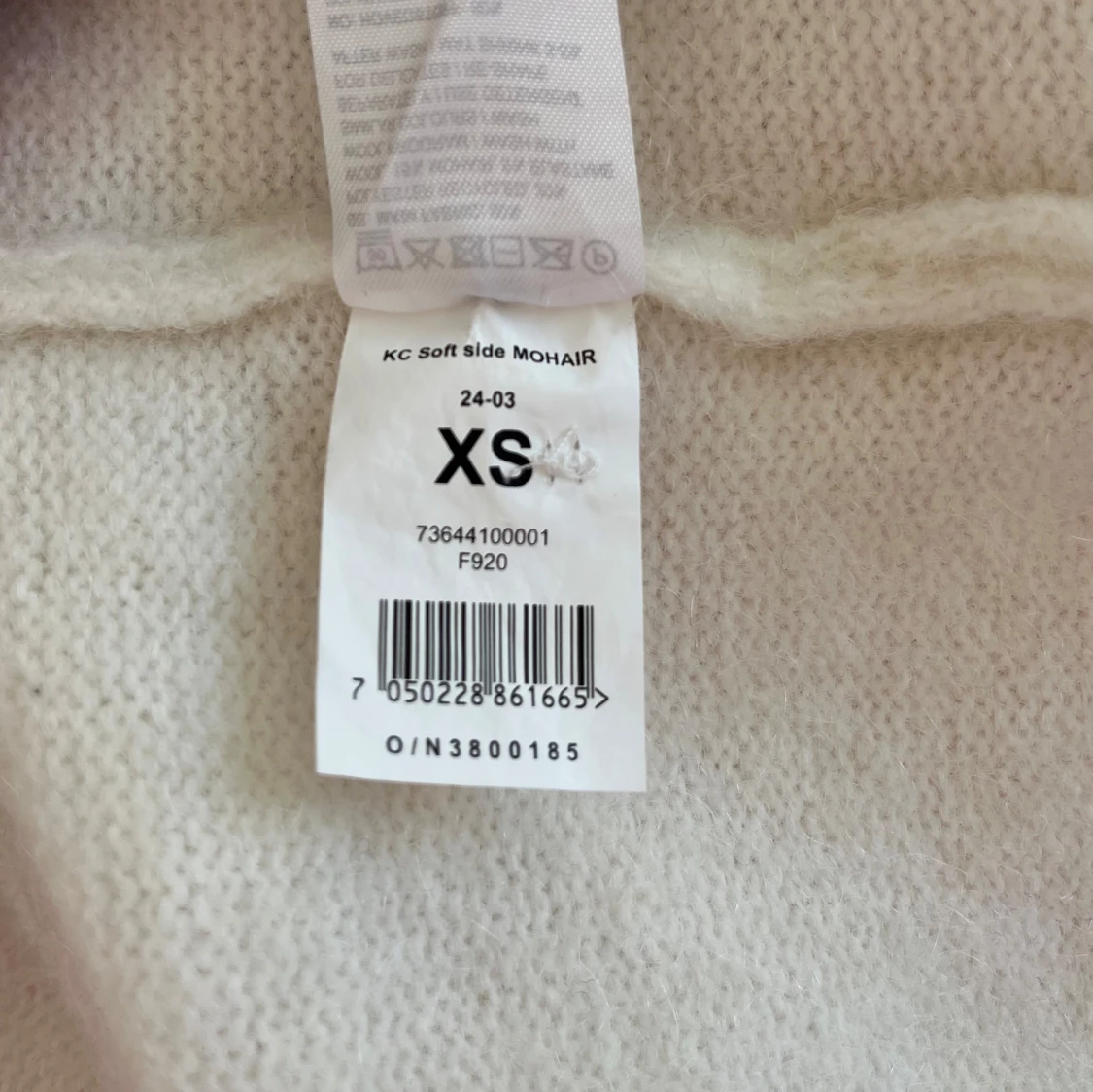 Vit mohairkofta XS - 1