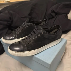 Lanvins - Säljer nu mina lanvin då jag ej använder dom längre, okej skick men mycke kvar att ge,  defekter  lite creas, smuts och andra vanliga grejer, plasten på skornörerna e borta men inget man tänker på. Sulan är rätt sliten. Färg från sulan har hamnat på mockan. Och allmänt smutsiga. Enbart skorna följer med. Passar till allt. Stl 43 men passar 42-44 skulle jag säga  byten kan vara intressant. Pris kan diskuteras 