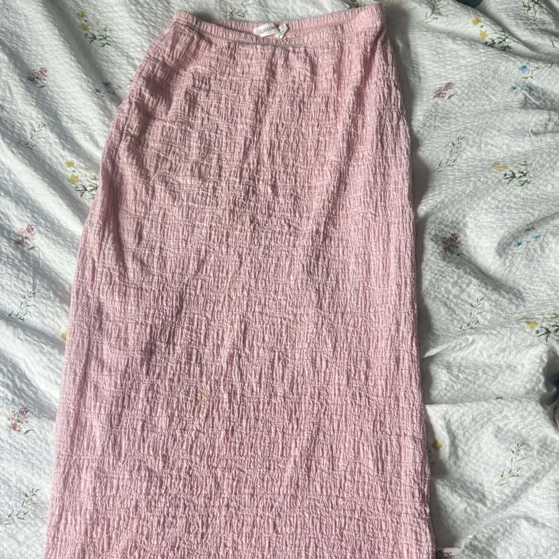 Ljusrosa långkjol med struktur - 2