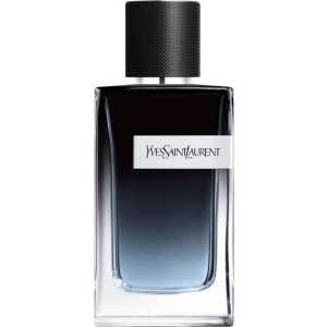 Yves Saint Laurent parfymflaska - Elegant parfymflaska från Yves Saint Laurent med en stilren design i svart och transparent glas. Flaskan har en rektangulär form och ett svart, texturerat lock. Perfekt för dig som gillar exklusiva dofter.