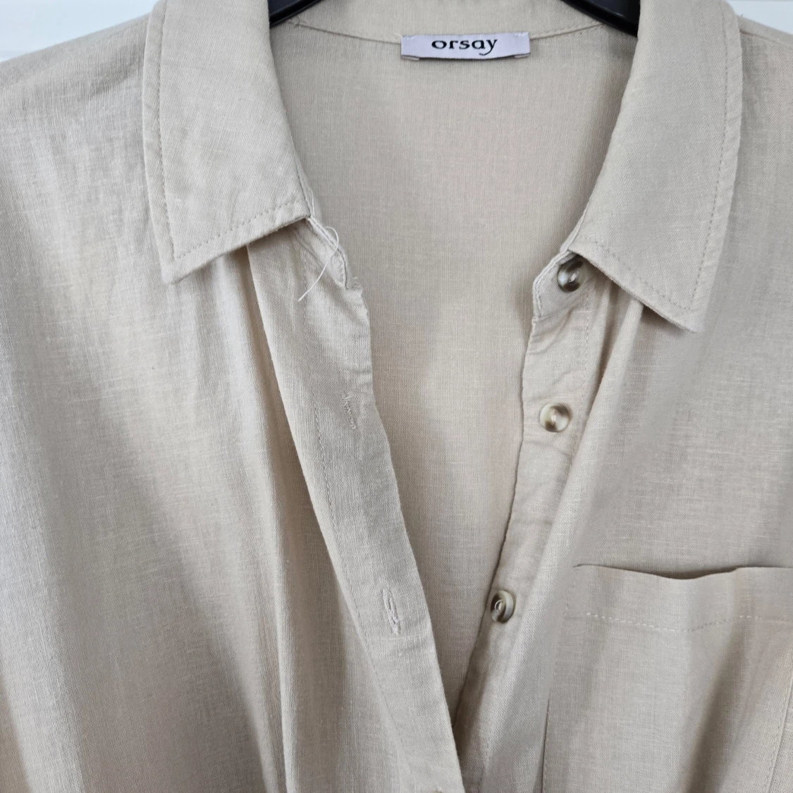 Beige skjortklänning med bälte från Orsay - 3