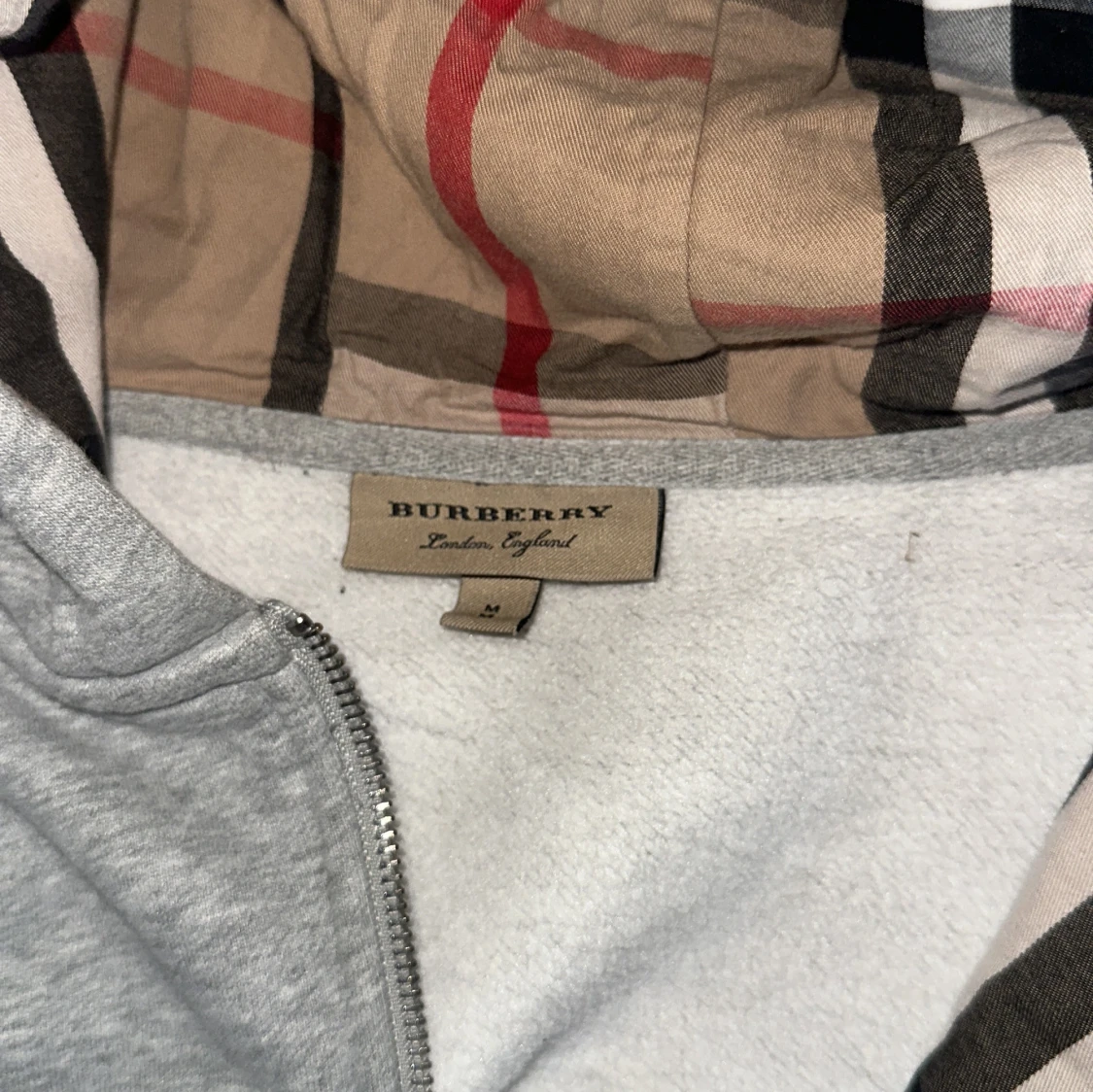 Grå Burberry hoodie med dragkedja - 1