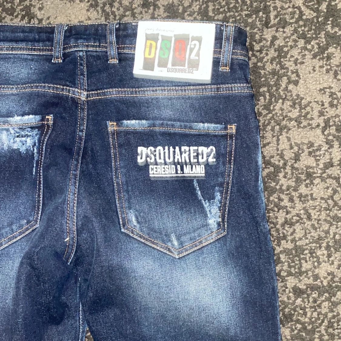 Dsquared2 blå skinny jeans med detaljer