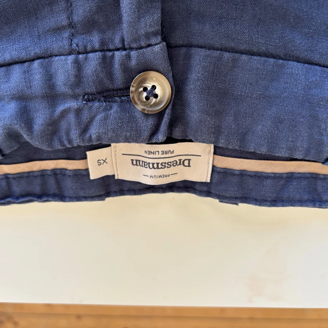 Marinblå linneshorts Dressmann XS. Sparsmakat använda! - 2