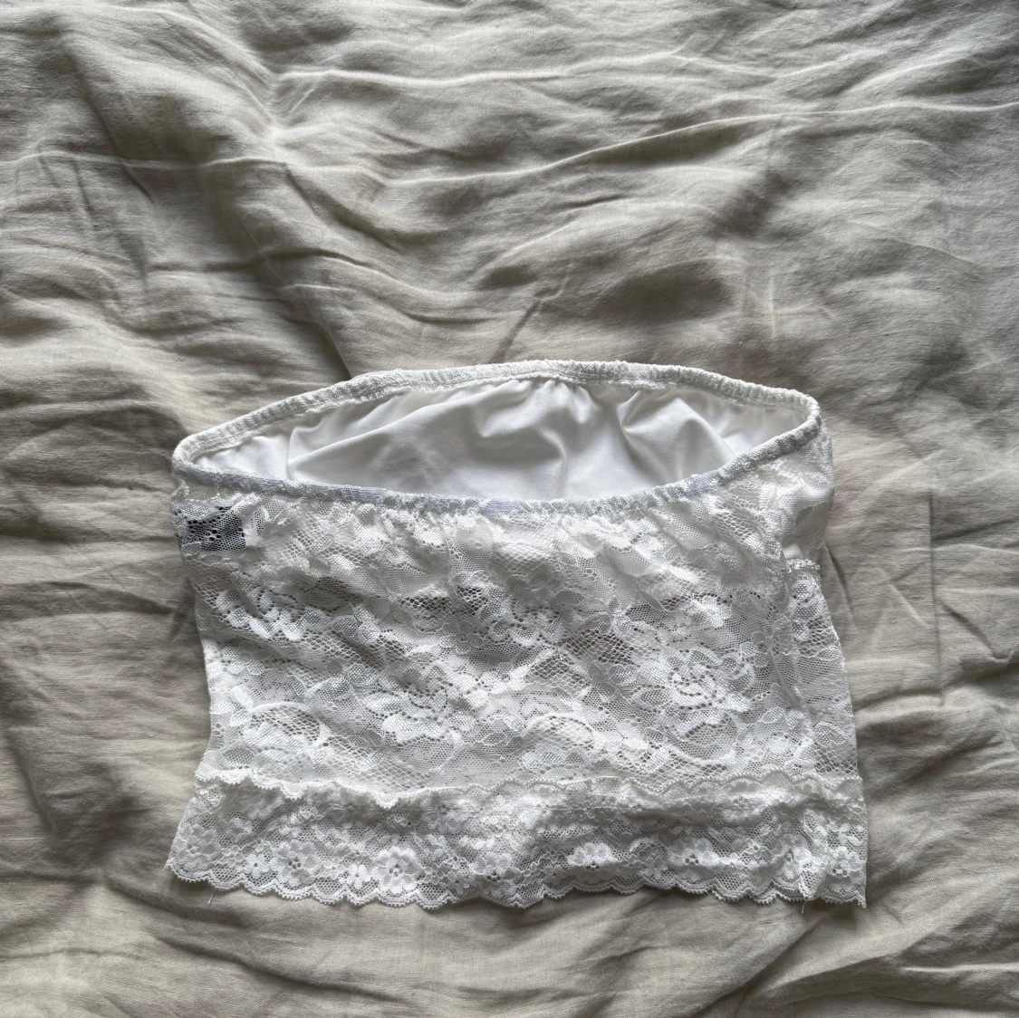 Vit spets bandeau tubtopp - 1