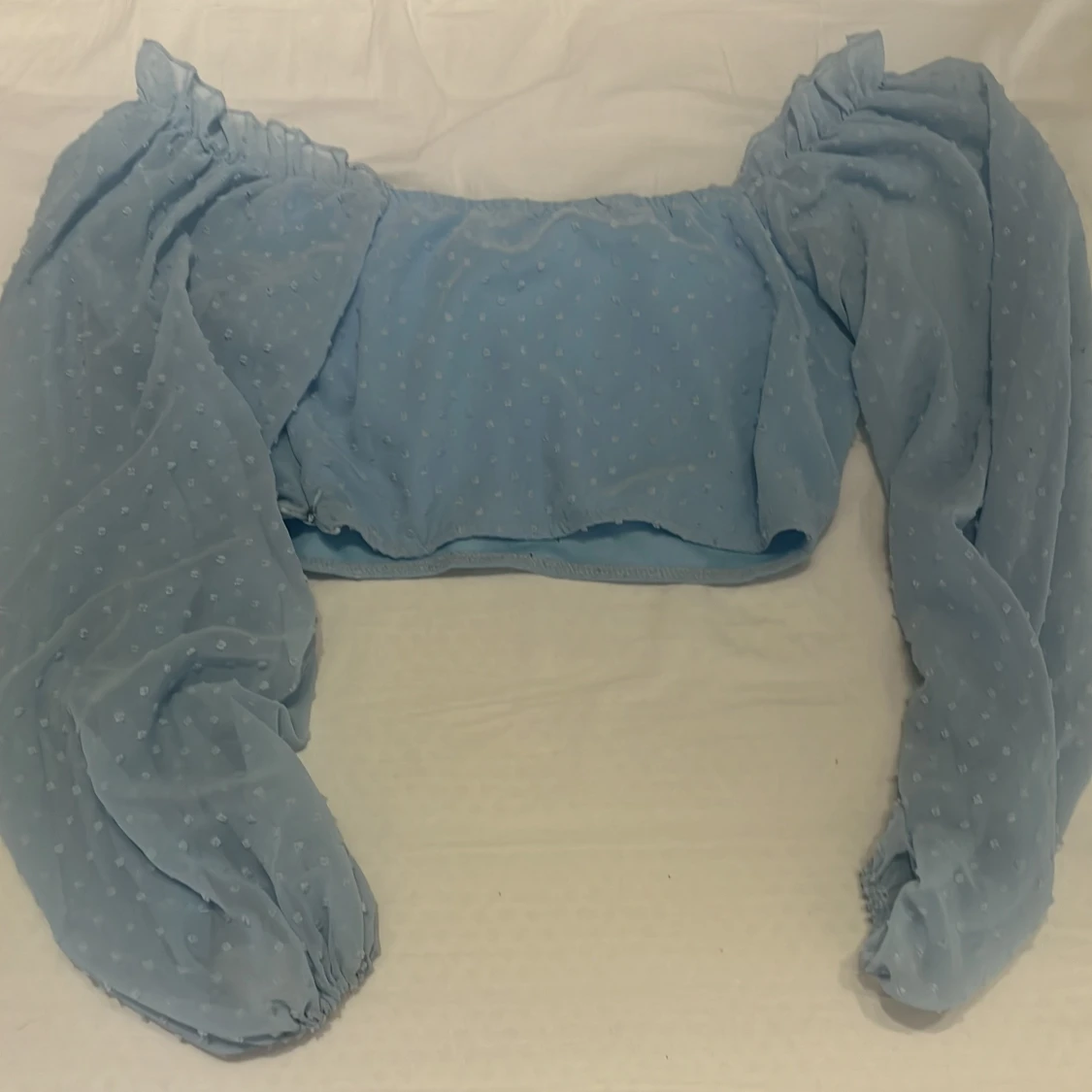 Ljusblå offshoulder topp från SHEIN - 2