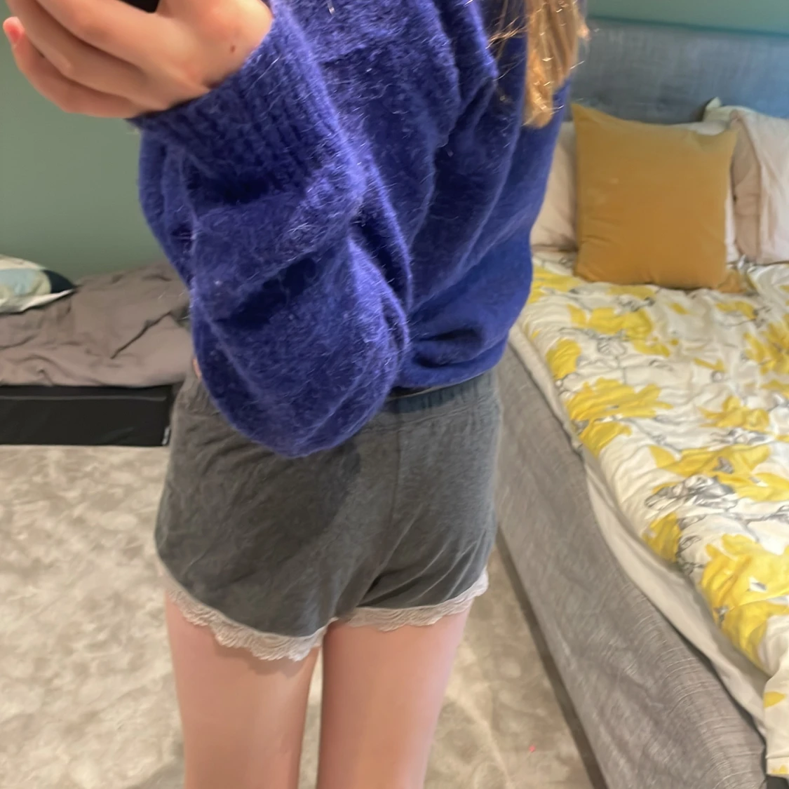 Gråa pyjamas shorts  - 4