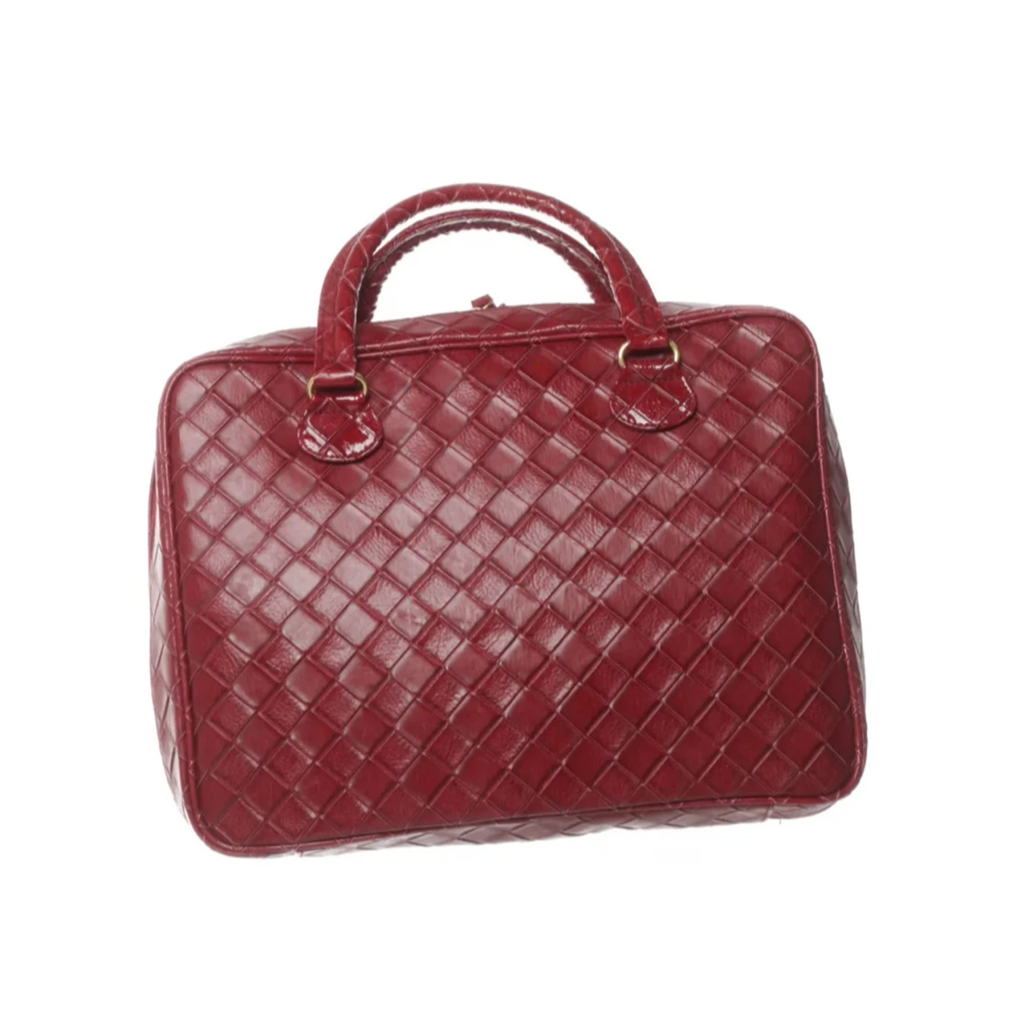 Röd handväska i skinn med matchande plånbok - 2