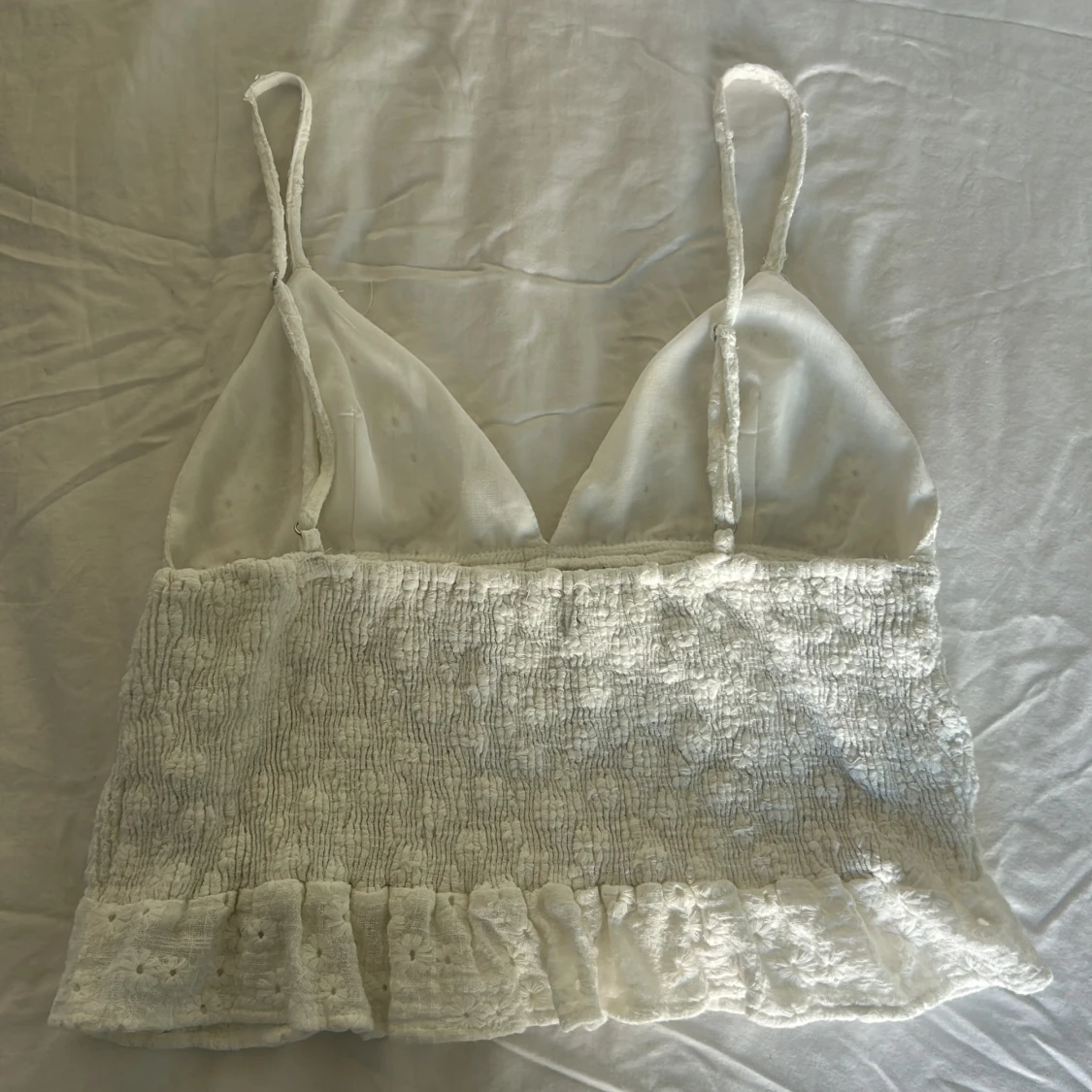 Vit broderad linnetopp från Zara - 1