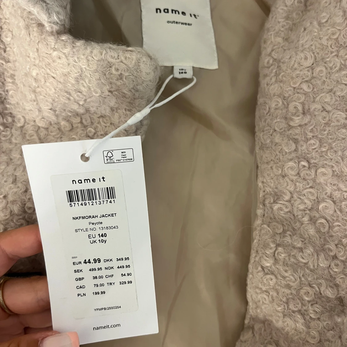 Beige teddyjacka från Name It - 3