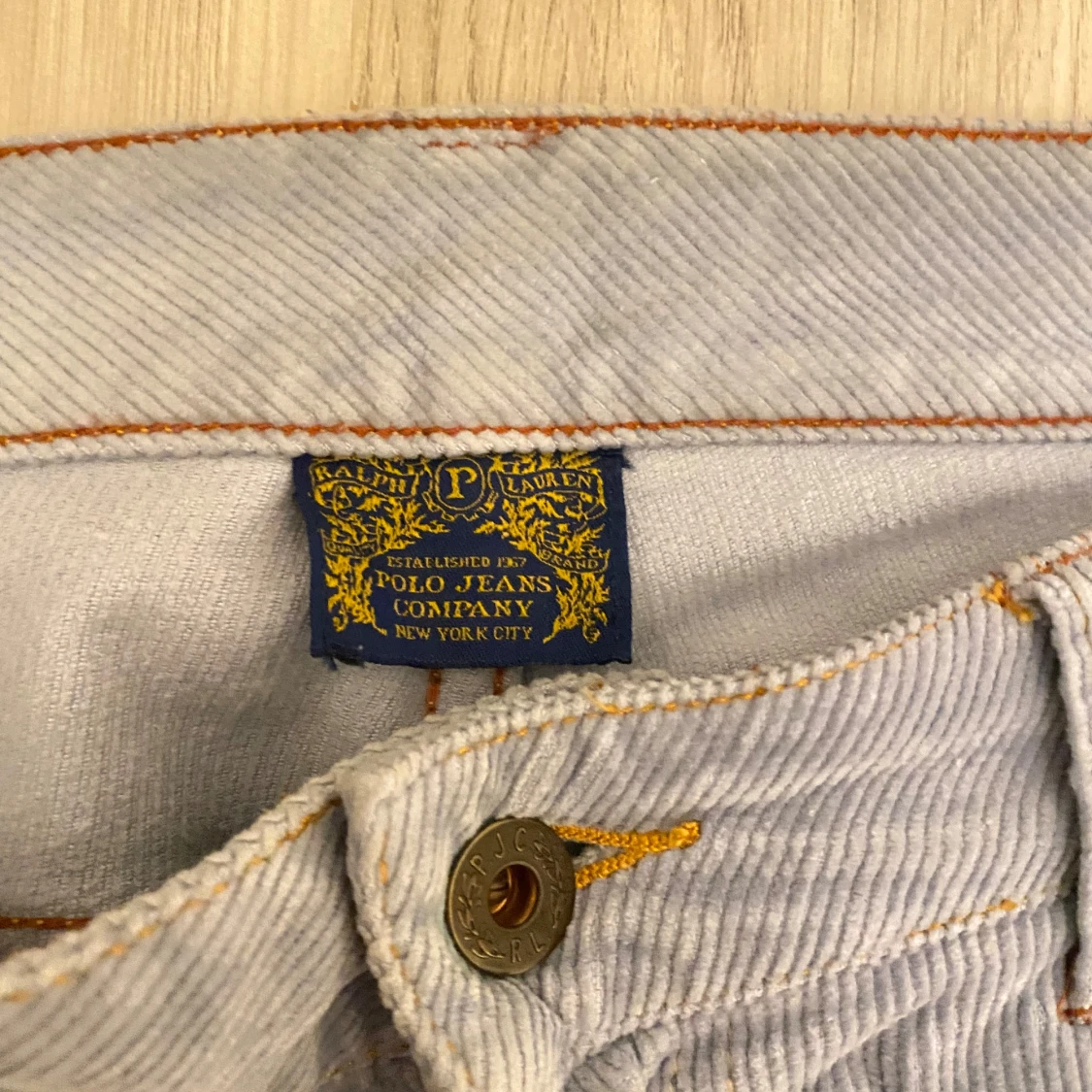 Ljusblå manchesterbyxor Polo Jeans Bootcut - 3