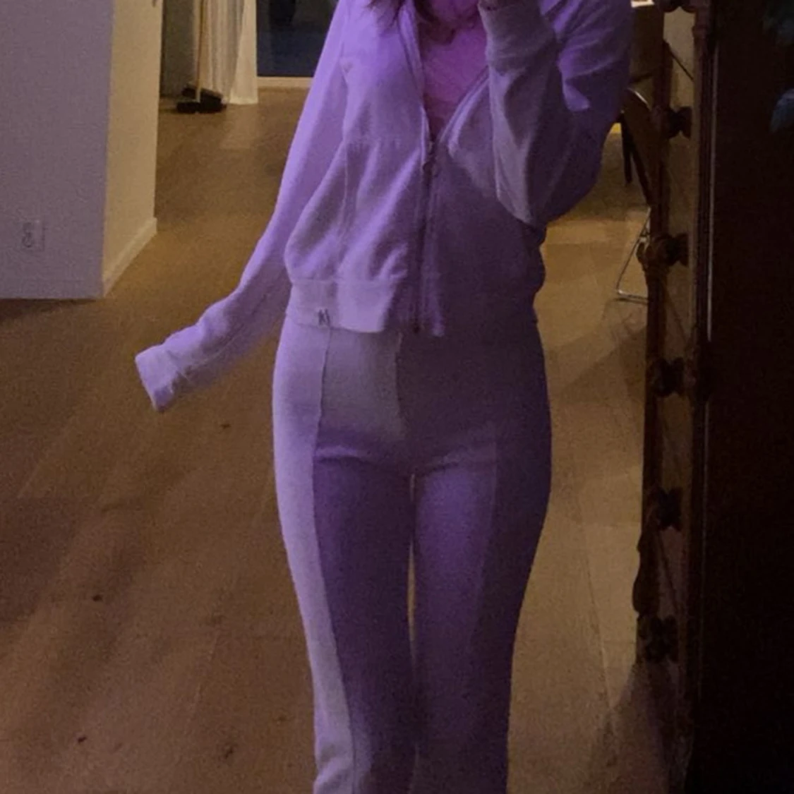 Vita bootcut byxor med hög midja - 1