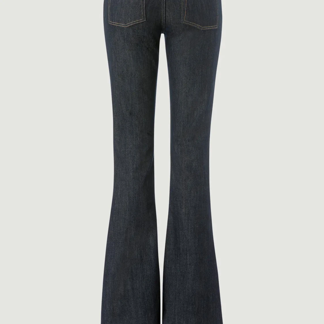 Mörkblå bootcut jeans med hög midja - 1