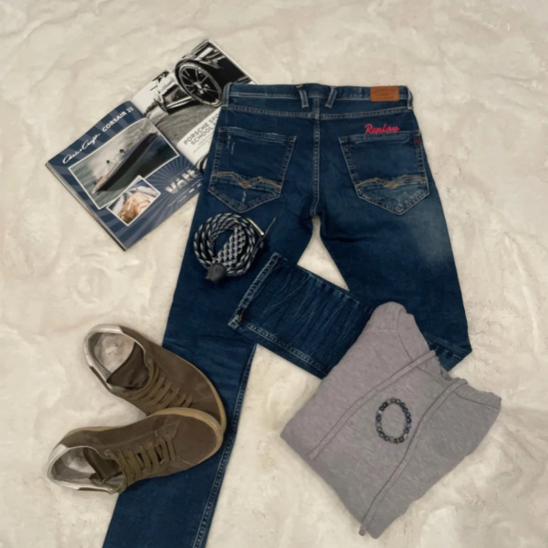 Blå slim jeans från Replay - 1