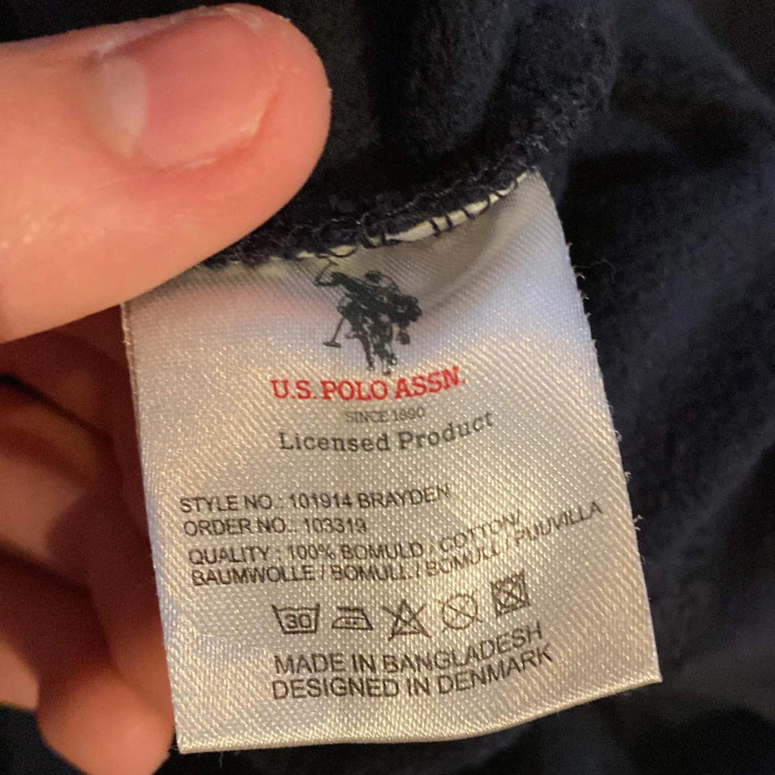 Mörkblå  hoodie från U.S. Polo Assn. - 3