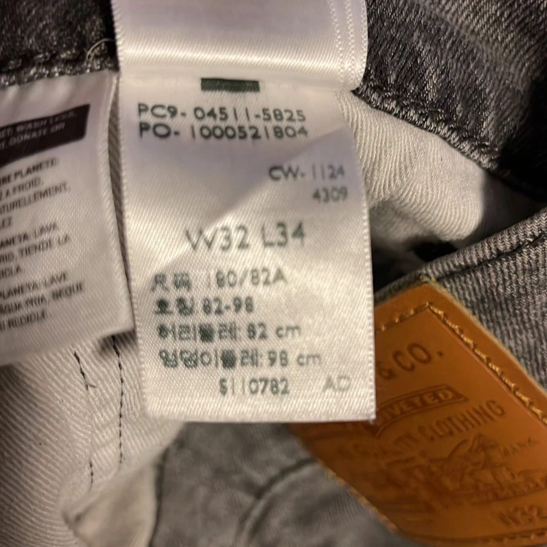 Grå Levi's 511 jeans W32 L34 - 3
