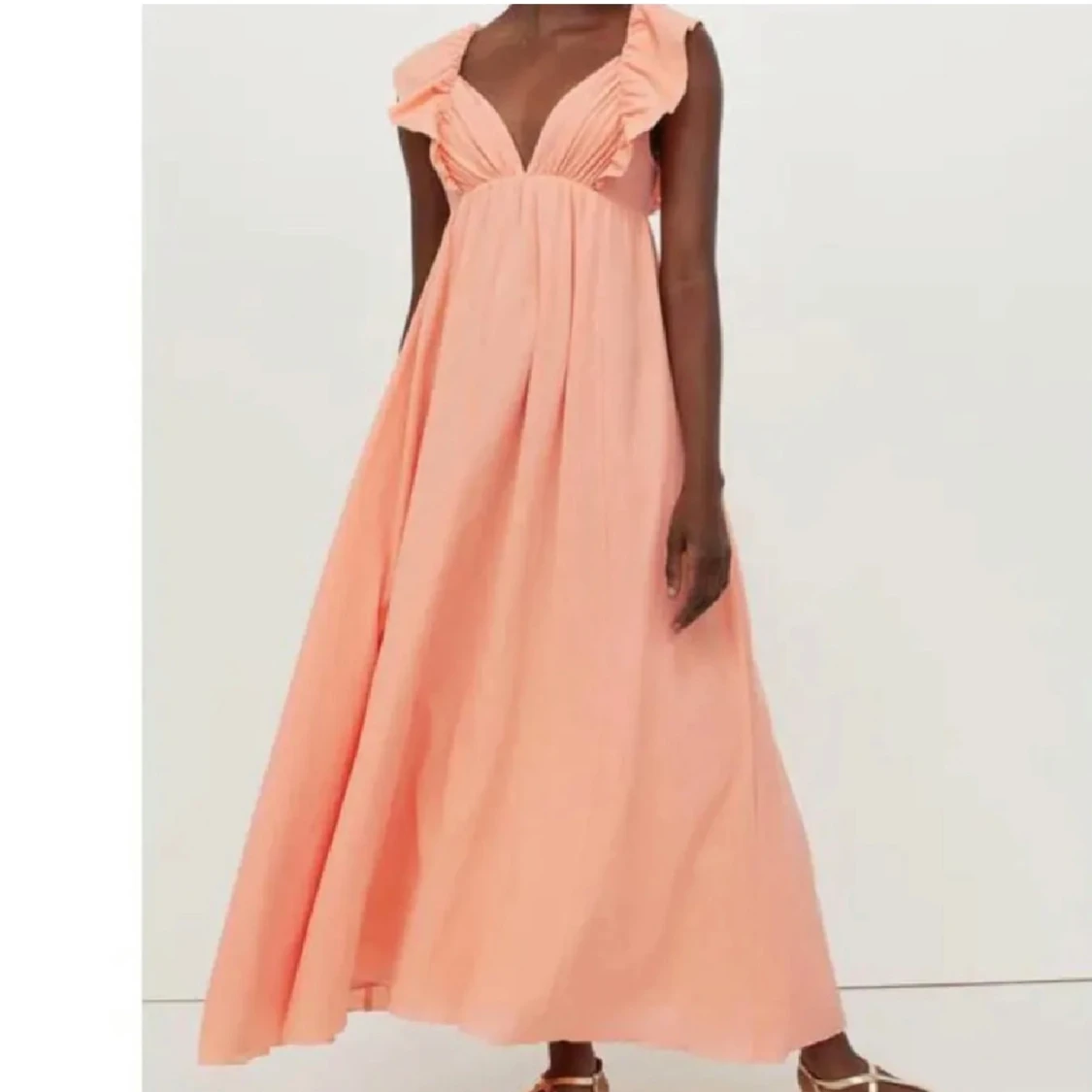 Korallfärgad klänning  - 1