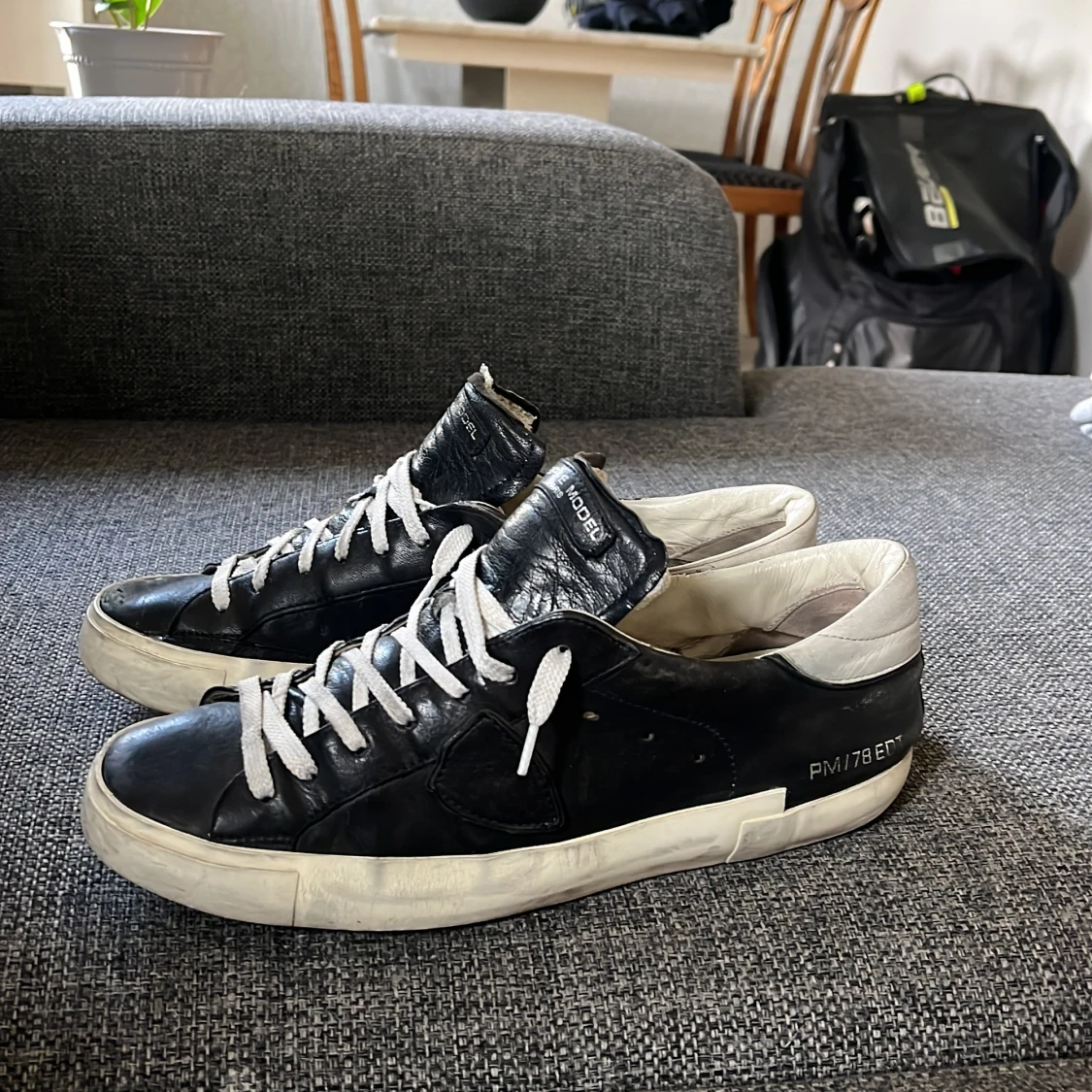 Philippe Model svarta sneakers i skinn