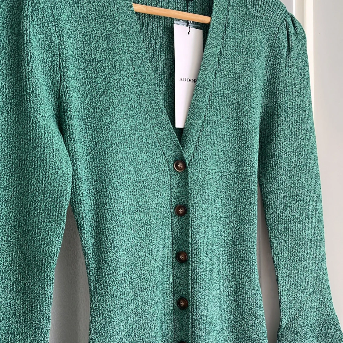 Grön lång stickad klänning från Adoore - 2