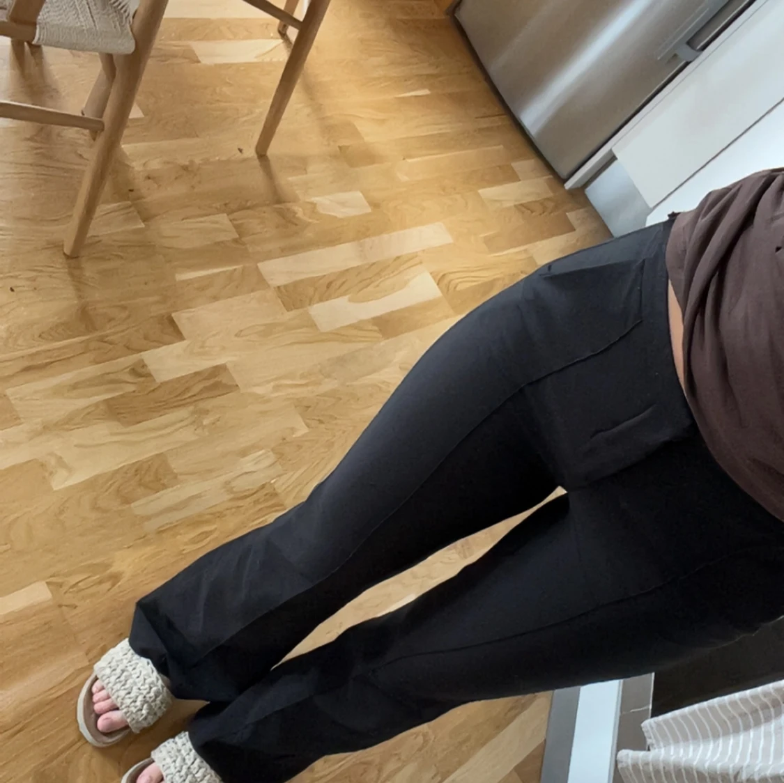 Svarta bootcut kostymbyxor - 1