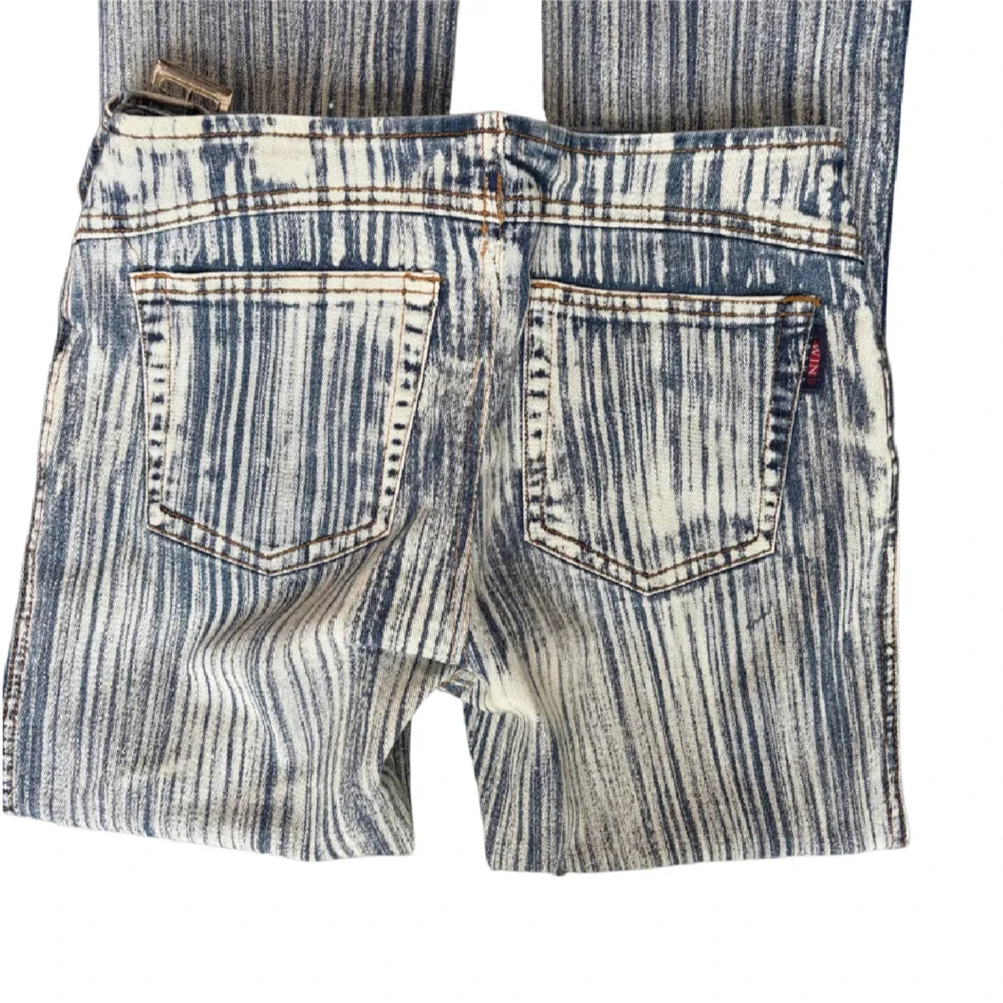 lågmidjade randiga bootcut jeans - 1