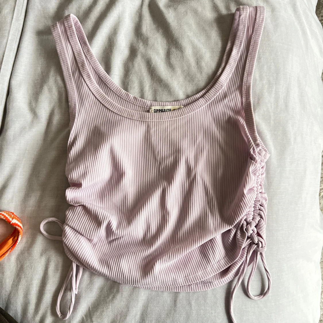 Ljuslila ribbad linnetopp Opposite