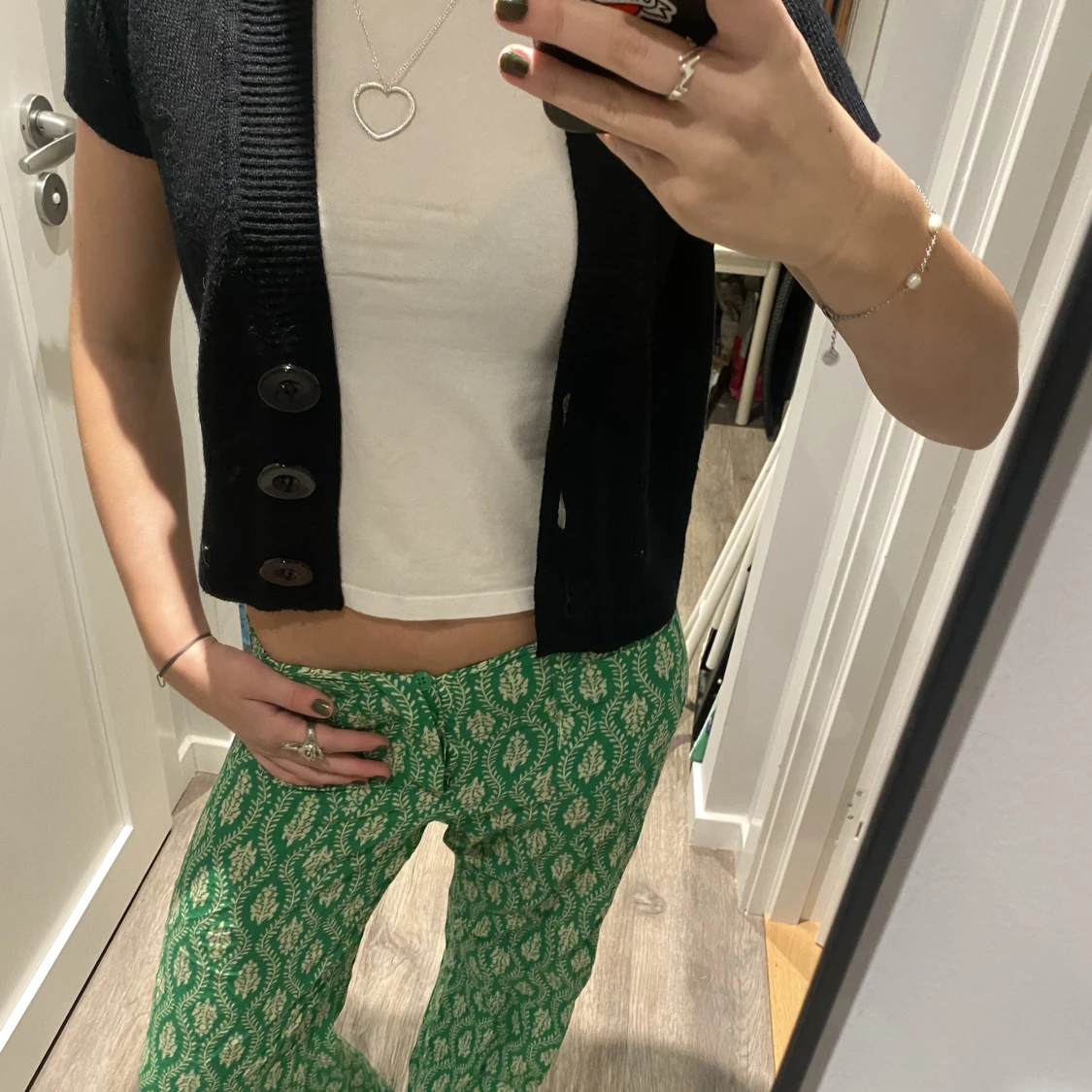 Svart Stickad kofta - 90