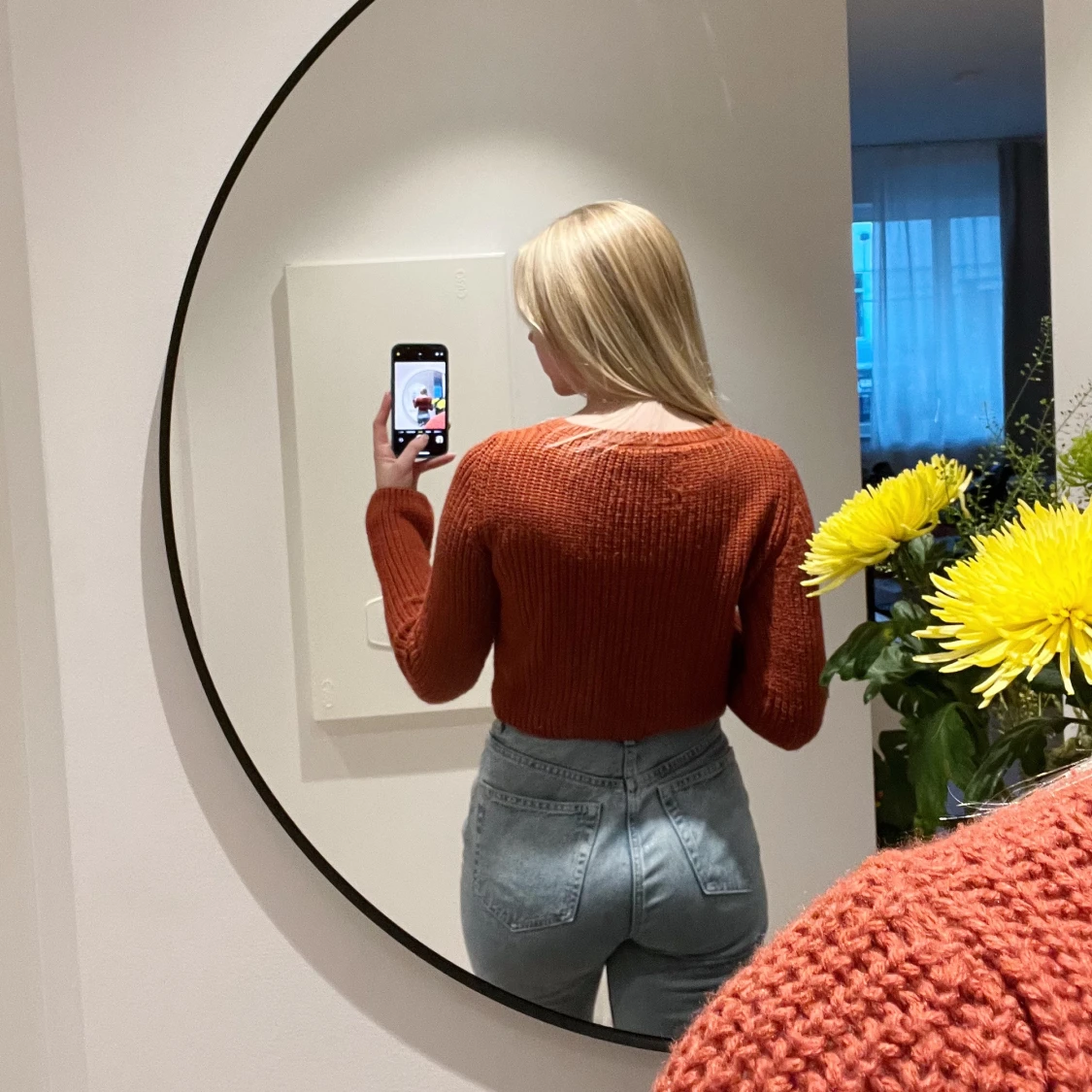 Kort stickad tröja - 90