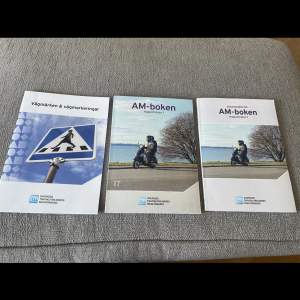 3 böcker för AM körkort/ Moped 1. Vägmärken & vägmarkeringar  2. Arbetshäfte AM-boken 3. AM- Boken Moped klass 1