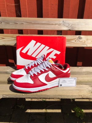 Dunk USC - Säljer dessa då de ej kom till användning. Storlek 45,5. Orginal box och kvitto, dock är lådan lite skadad. Superfina dunk USC som är perfekta på sommaren! Anvönda 5 gånger sedan tvättade, så skicket är 9-9,5/10. Byten kan va intressant. PRIS EJ HUGGET